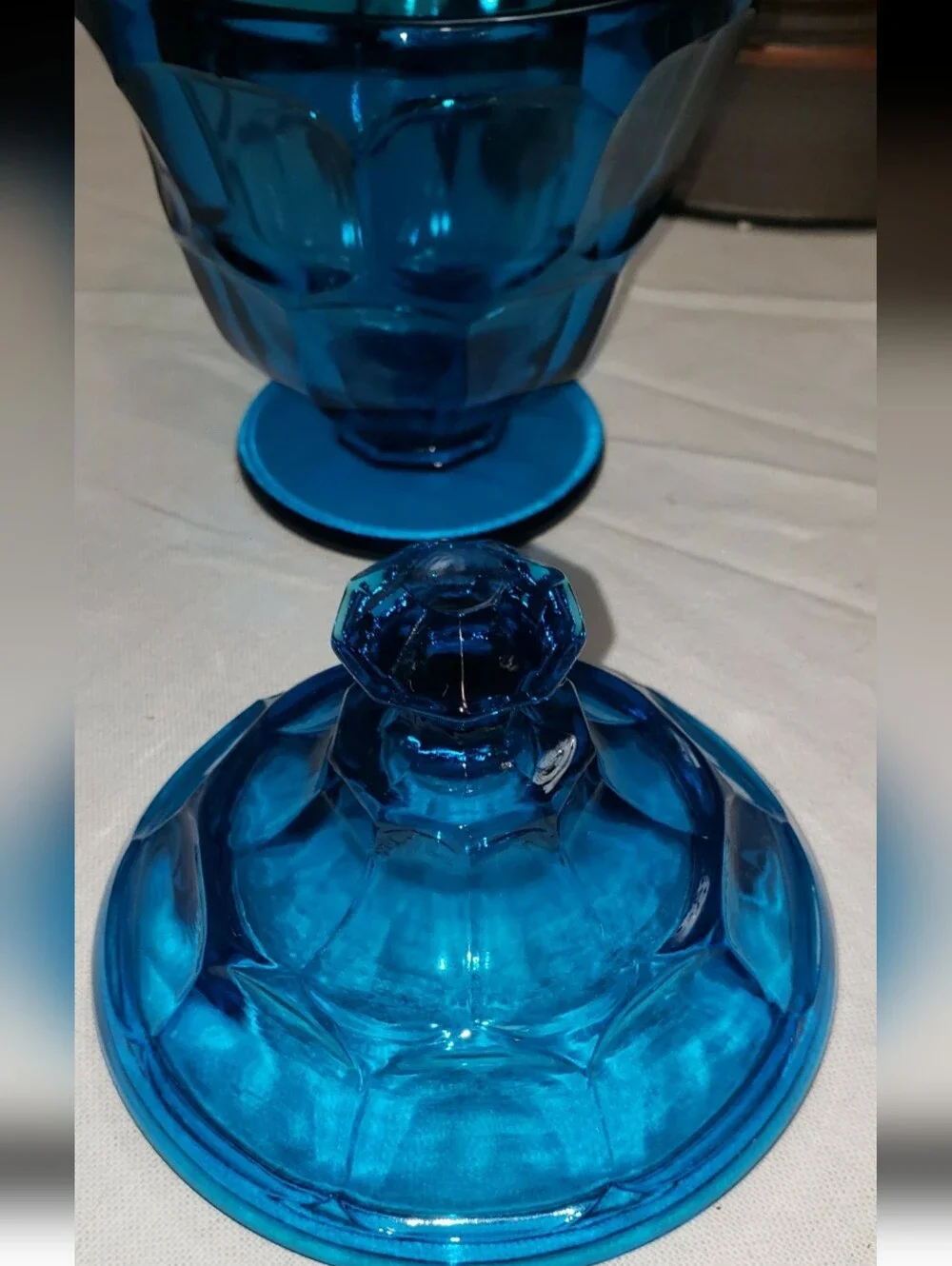 Vintage Blue Glass Apothecary Jar